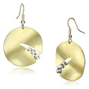 Gold Earrings For Girls LO2742 Matte Gold & Gold Iron Earrings with Crystal