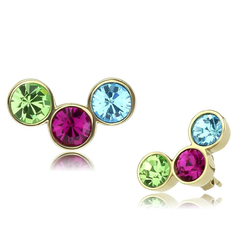 Gold Earrings For Women TK3492 Gold - Stainless Steel Earrings with Crystal