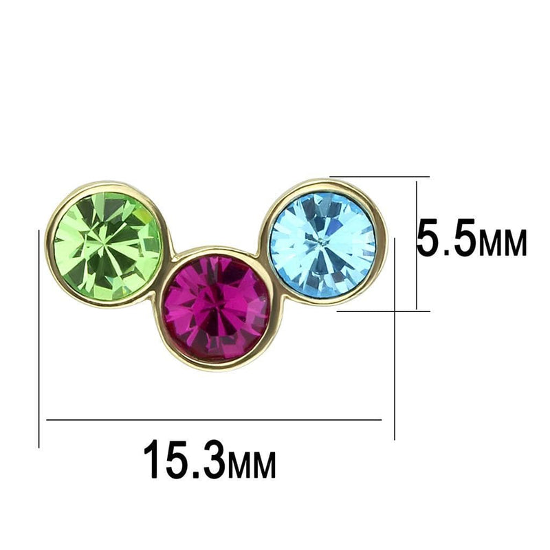 Silver Earrings Gold Earrings For Women TK3492 Gold - Stainless Steel Earrings with Crystal Alamode Fashion Jewelry Outlet