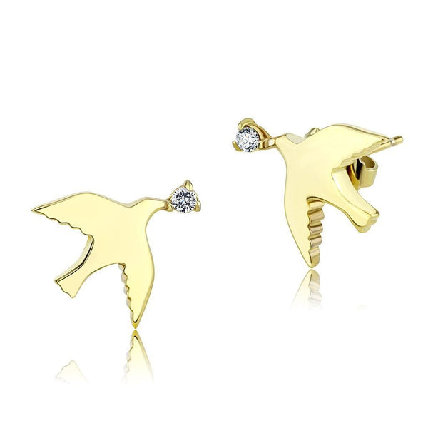 Gold Earrings For Women TK3603 Gold - Stainless Steel Earrings with CZ