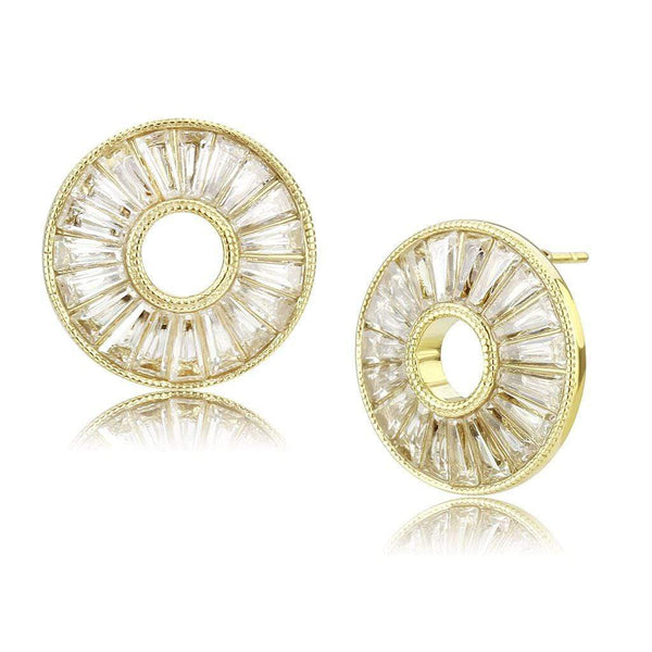 Gold Earrings For Women TK3662 Gold - Stainless Steel Earrings with CZ