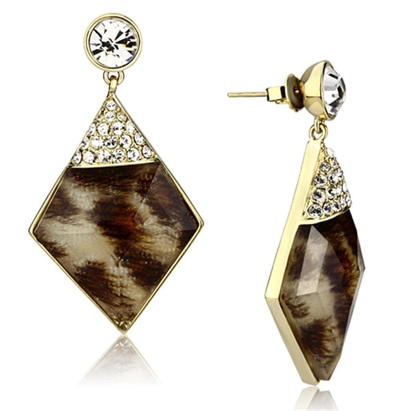 Gold Earrings For Women VL063 Gold - Brass Earrings in Animal pattern