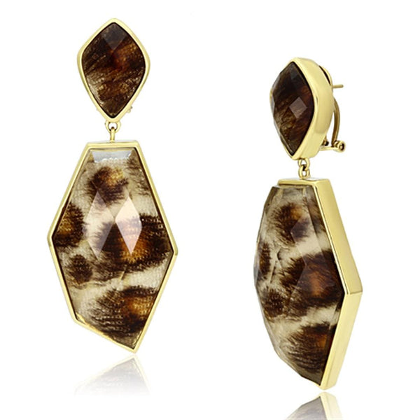 Silver Earrings Gold Earrings For Women VL074 Gold - Brass Earrings in Animal pattern Alamode Fashion Jewelry Outlet