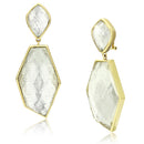 Silver Earrings Gold Earrings For Women VL075 Gold - Brass Earrings with Synthetic Alamode Fashion Jewelry Outlet