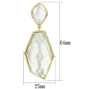 Silver Earrings Gold Earrings For Women VL075 Gold - Brass Earrings with Synthetic Alamode Fashion Jewelry Outlet