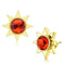 Gold Earrings LO4675 Gold Brass Earrings with Top Grade Crystal in Orange