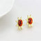 Gold Earrings LO4675 Gold Brass Earrings with Top Grade Crystal in Orange