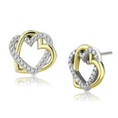 Gold Earrings TK3153 Two-Tone Gold - Stainless Steel Earrings with CZ