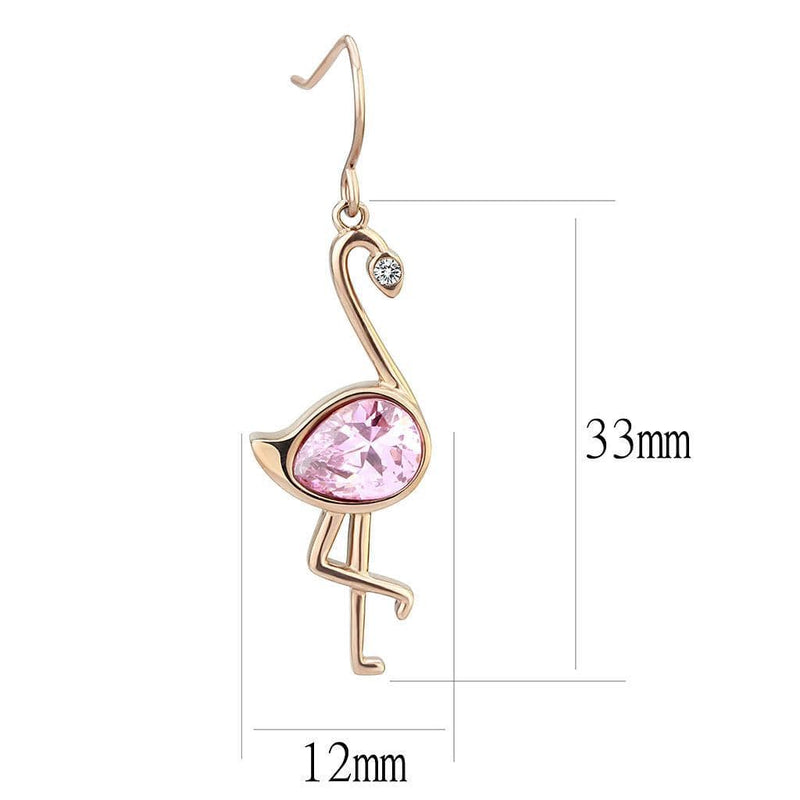 Silver Earrings Gold Earrings TK3663 Rose Gold - Stainless Steel Earrings with AAA Grade CZ Alamode Fashion Jewelry Outlet