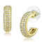 Gold Hoop Earrings 3W1261 Gold Brass Earrings with AAA Grade CZ