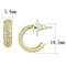 Gold Hoop Earrings 3W1261 Gold Brass Earrings with AAA Grade CZ
