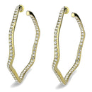 Silver Earrings Gold Hoop Earrings LO3857 Gold - Brass Earrings with Top Grade Crystal Alamode Fashion Jewelry Outlet