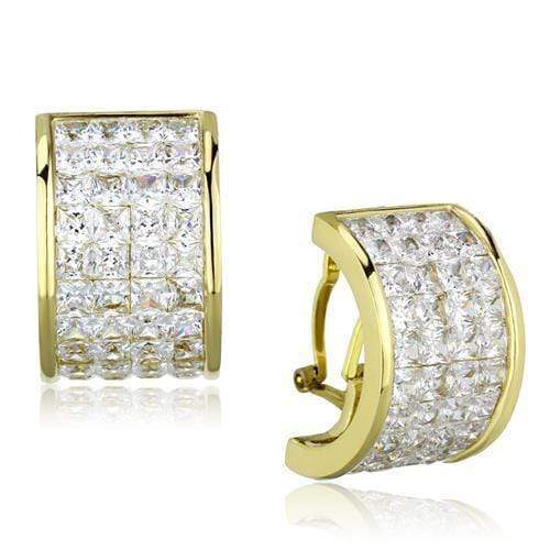 Gold Hoop Earrings TK1807 Gold - Stainless Steel Earrings with CZ