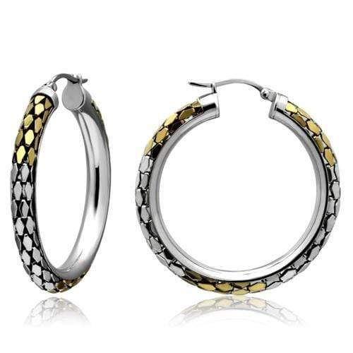 Gold Hoop Earrings TK430 Gold+Rhodium Stainless Steel Earrings