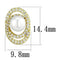 Gold Stud Earrings 3W1262 Gold Brass Earrings with Synthetic in White