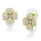 Gold Stud Earrings 3W1263 Gold Brass Earrings with Synthetic in White