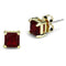 Gold Stud Earrings 3W543 Gold Brass Earrings with Synthetic in Siam