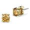 Gold Stud Earrings 3W547 Gold Brass Earrings with AAA Grade CZ