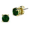 Gold Stud Earrings 3W558 Gold Brass Earrings with Synthetic in Emerald