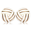 Gold Stud Earrings GL166 Rose Gold - Brass Earrings with Epoxy