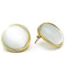 Silver Earrings Gold Stud Earrings GL253 Gold - Brass Earrings with Synthetic in White Alamode Fashion Jewelry Outlet