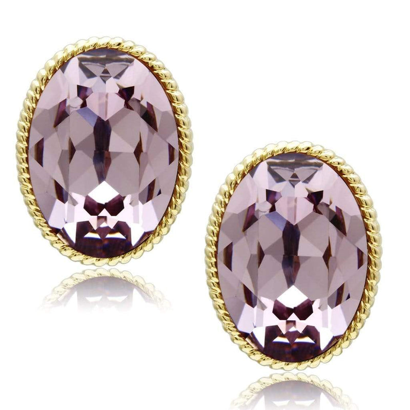 Silver Earrings Gold Stud Earrings GL258 Gold - Brass Earrings with Top Grade Crystal Alamode Fashion Jewelry Outlet