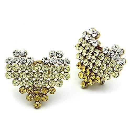 Silver Earrings Gold Stud Earrings GL333 Gold - Brass Earrings with Top Grade Crystal Alamode Fashion Jewelry Outlet