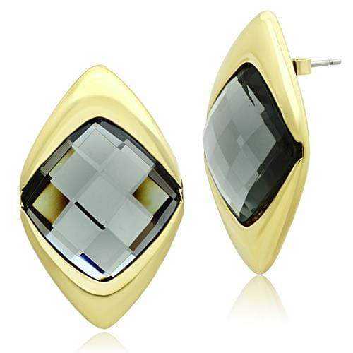 Silver Earrings Gold Stud Earrings GL341 Gold - Brass Earrings with Synthetic Alamode Fashion Jewelry Outlet