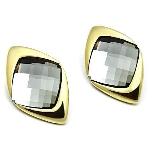 Silver Earrings Gold Stud Earrings GL341 Gold - Brass Earrings with Synthetic Alamode Fashion Jewelry Outlet