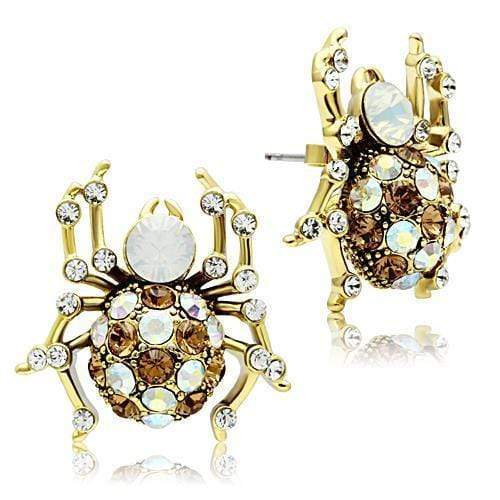 Silver Earrings Gold Stud Earrings GL347 Gold - Brass Earrings with Top Grade Crystal Alamode Fashion Jewelry Outlet