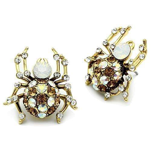 Silver Earrings Gold Stud Earrings GL347 Gold - Brass Earrings with Top Grade Crystal Alamode Fashion Jewelry Outlet