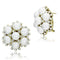 Silver Earrings Gold Stud Earrings GL349 Gold - Brass Earrings with Synthetic in White Alamode Fashion Jewelry Outlet