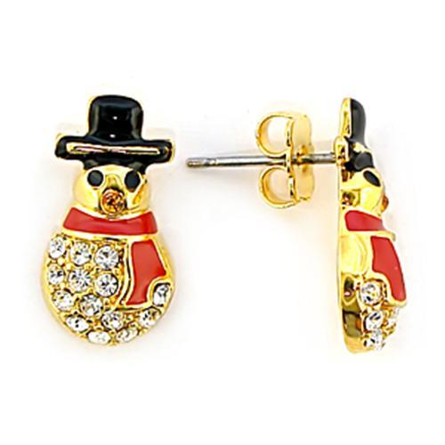 Gold Stud Earrings LO320 Gold Brass Earrings with Top Grade Crystal