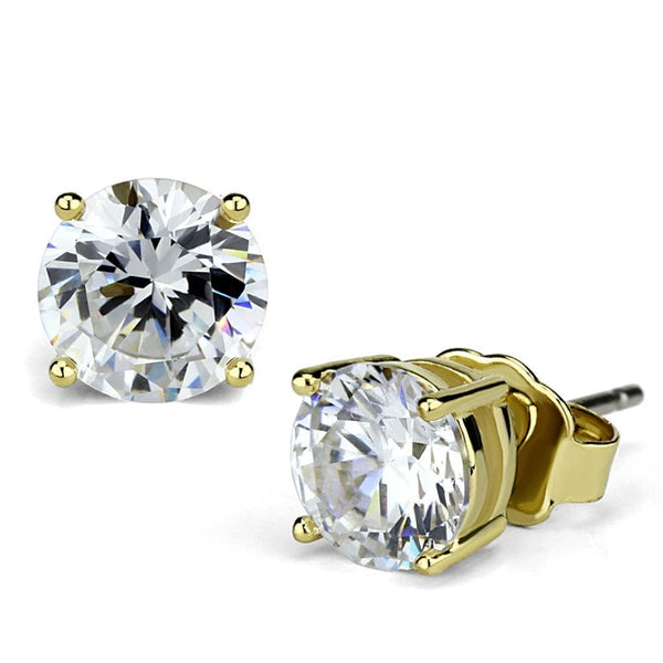 Silver Earrings Gold Stud Earrings LO3957 Gold Brass Earrings with AAA Grade CZ Alamode Fashion Jewelry Outlet