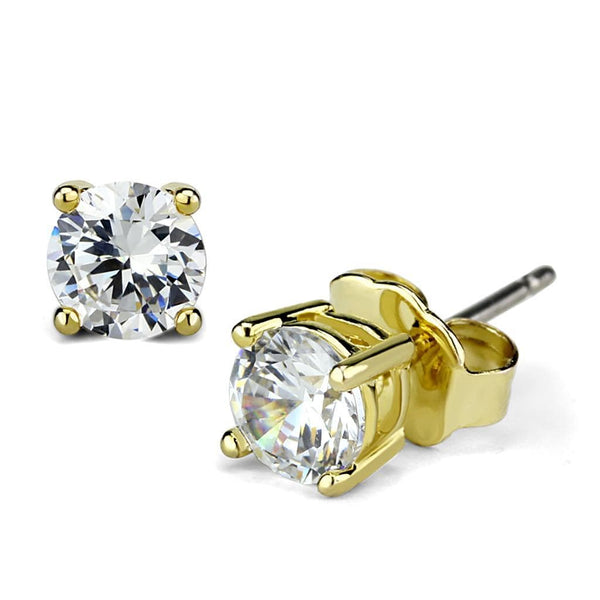 Silver Earrings Gold Stud Earrings LO3958 Gold Brass Earrings with AAA Grade CZ Alamode Fashion Jewelry Outlet