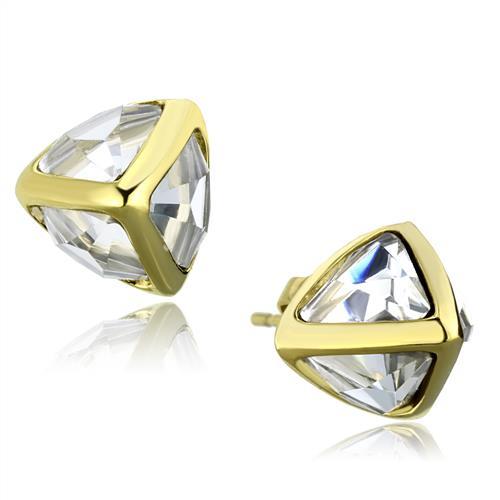 Gold Stud Earrings TK2148 Gold - Stainless Steel Earrings with Synthetic