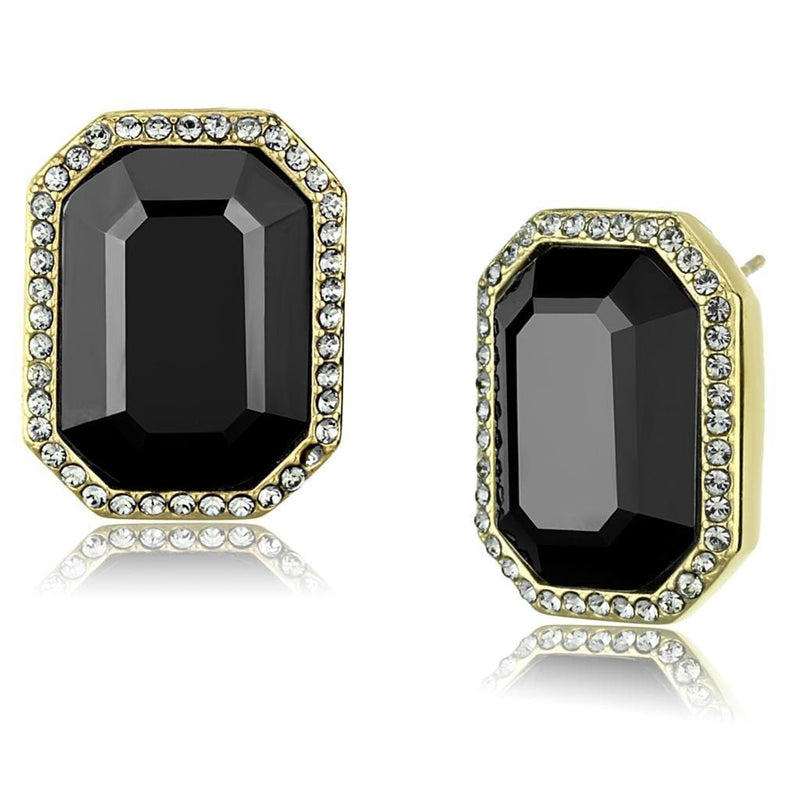 Gold Stud Earrings TK2378 Gold - Stainless Steel Earrings with Crystal in Hematite