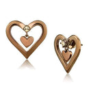 Gold Stud Earrings TK3156 Rose Gold - Stainless Steel Earrings with Crystal