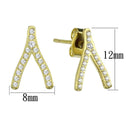 Gold Stud Earrings TS443 Gold 925 Sterling Silver Earrings with CZ