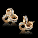 Gold Stud Earrings TS513 Rose Gold + Rhodium 925 Sterling Silver Earrings