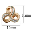 Gold Stud Earrings TS513 Rose Gold + Rhodium 925 Sterling Silver Earrings