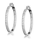 Silver Earrings Hoop Earrings LO4119 Rhodium Brass Earrings with AAA Grade CZ Alamode Fashion Jewelry Outlet