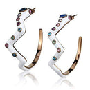 Silver Earrings Hoop Earrings TK2729 Coffee light Stainless Steel Earrings with Crystal Alamode Fashion Jewelry Outlet