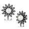 Silver Earrings Pandora Earrings TK3484 Black - Stainless Steel Earrings with Synthetic Alamode Fashion Jewelry Outlet