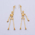 Silver Earrings Punk Style Women Exaggerated Golden Alloy Skull Design Drop Earrings TIY