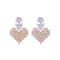 Silver Earrings Romantic Hearted Women Shiny Rhinestone Party Stud Earrings TIY