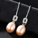 S925 Fine Jewelry Natural Freshwater Pearl Classic Hook Earrings