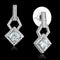 Silver Drop Earrings TS291 Rhodium 925 Sterling Silver Earrings with CZ