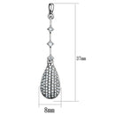 Silver Drop Earrings TS292 Rhodium 925 Sterling Silver Earrings with CZ