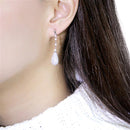 Silver Drop Earrings TS292 Rhodium 925 Sterling Silver Earrings with CZ